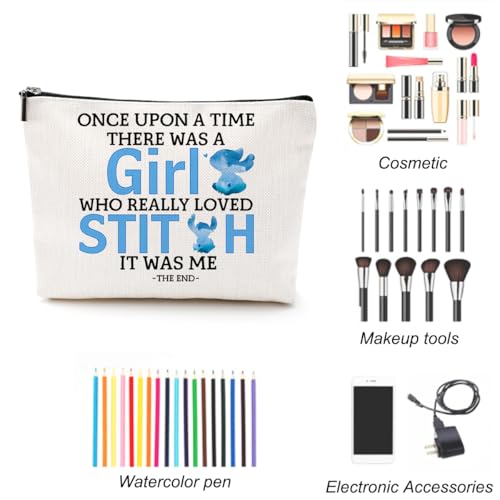 Cartoon Lover Gift Cute Cartoon Themed Cosmetic Make up Bag Travel Makeup Zipper Pouch Bag Birthday Gifts for Women Girls Friends