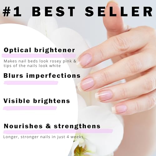 Perfect Formula Pink Gel Coat - Nail Strengthener and Strengthening Polish for Women, Extra Strong Nail Hardener, Keratin Treatment for Damaged Fingernails