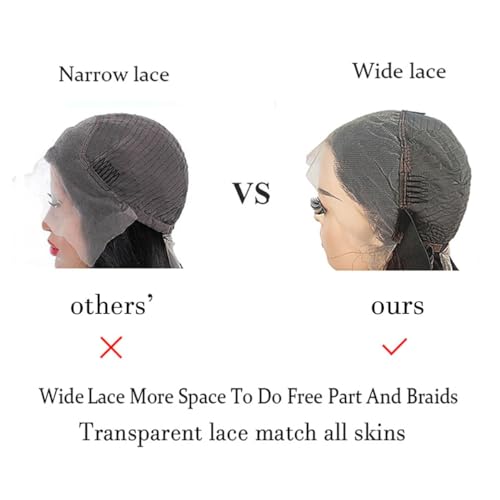 SENSAIRUITE Body Wave Lace Front Wigs Human Hair Wide Lace 180 Density Human Hair Wigs 13x4 Human Hair Lace Front Wigs Pre Plucked 26 Inches Natural Color