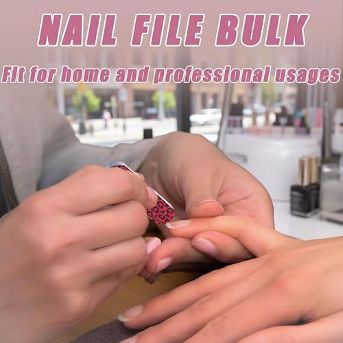 100-Pack 180 Grit Double Sided Disposable Nail Files & Emery Boards for Natural Nails - Bulk Mini/Small Grit Nail File Set for Home Salon, Manicure/Pedicure