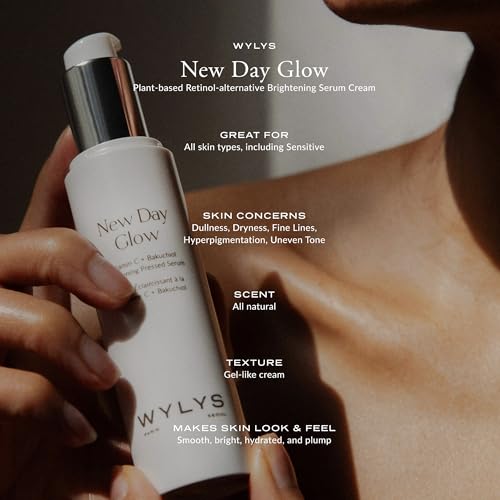 New Day Glow ? Bakuchiol Brightening Serum Cream with Vitamin C & Niacinamide | Retinol Alternative for Anti-Aging & Glow | Hydrates, Firms & Reduces Fine Lines, Dark Spots & Hyperpigmentation