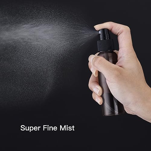 LISAPACK 2oz Small Spray Bottle (10 Pack) Plastic Mini Fine Mist Atomizer, Tiny Sprayer for Travel Perfume, Cologne, Alcohol (Brown, 60ml)