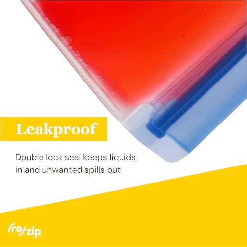 (re) zip 3-Piece TSA-Compliant Travel Bags | Stand-Up Style, Leakproof Storage for Toiletries, Cosmetics, Electronics, Snacks, Carry-On Organization | Quart (1), 2-Cup (1), Snack (1)