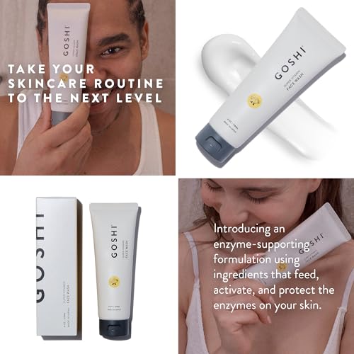GOSHI Super Vitamin Face Wash for All Skin Types 4 oz - Infused with Vitamin E, Cold-Pressed Sesame Oil, Macadamia and More Plant Extracts - Made in Japan