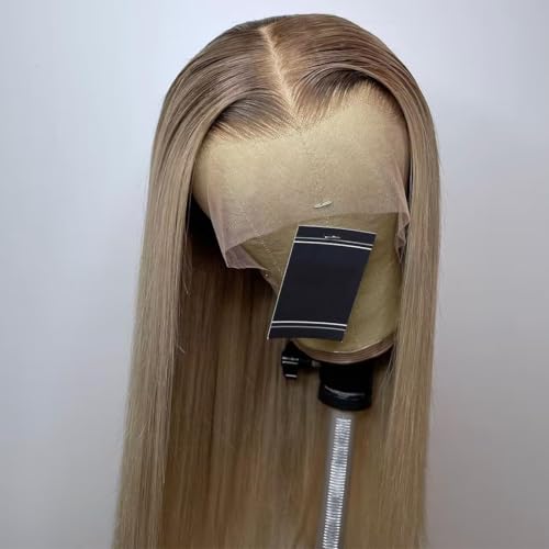 koinu Ash Blonde Wig Human Hair 13x4 Transparent Lace Front Wigs Human Hair 200% Density Ash Blonde Straight Lace Front Wigs for Women Ombre Blonde Colored HD Lace Frontal Wig Pre Plucked 26 Inch