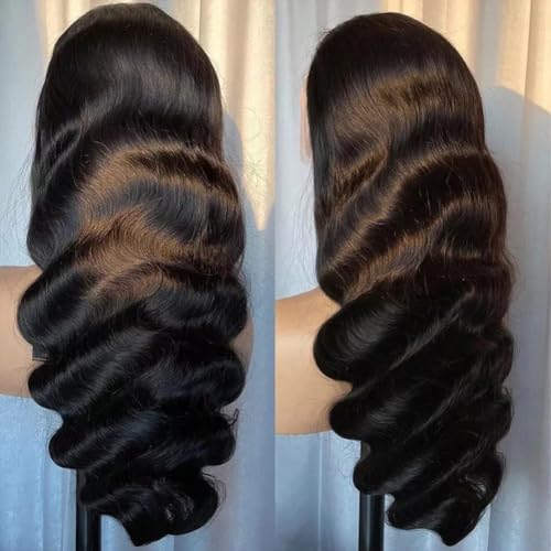 Sunelk 30 Inch 13x6 Lace Front Wigs Human Hair 200% Density Body Wave Lace Front Wigs HD Transparent Lace Frontal Wigs for Women Glueless Wigs With Baby Hair