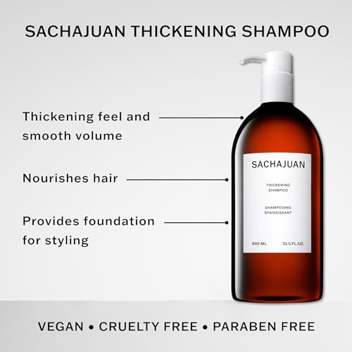 SACHAJUAN Thickening Hair Shampoo, Volumizing, Heat & UV Protectants, Shine & Smooth Volume, Paraben-Free
