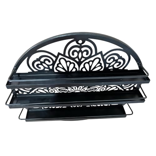 Mandala Shape Shelves - Essential Oil & Nail Polish Organizer - Wall Mounted Round Rack - Display Holder - Spice Rack - Black or Gold