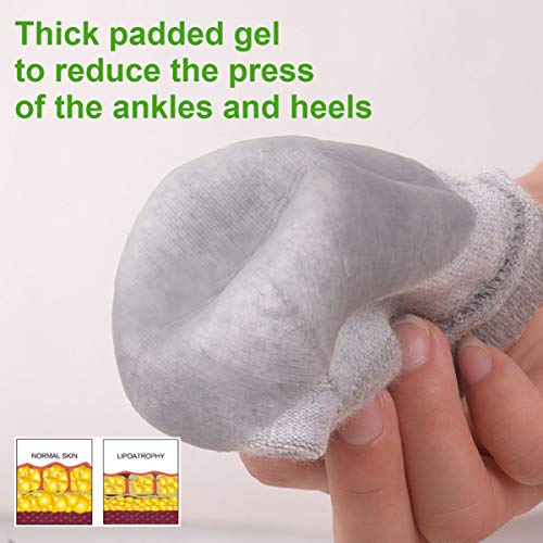 Vented Moisturizing Gel Heel Socks, 3 Pairs Toeless Spa Sock for Foot Care Treatment, Cracked Heels, Dry Feet, Foot Calluses (Gray, Green, Pink)