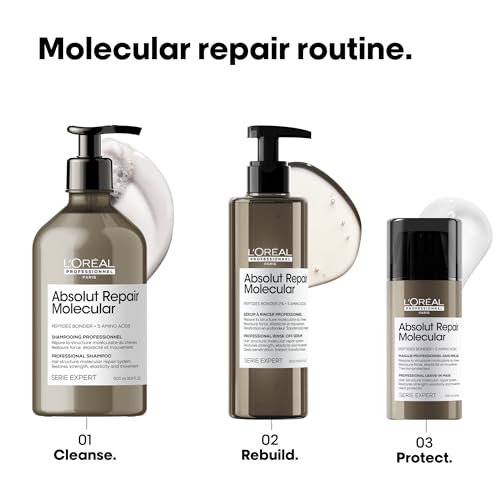 L'Or?al Professionnel Paris Absolut Repair Molecular Leave In Mask - Smooths and Strengthens Hair For All Damaged Hair Types, Protects from Heat