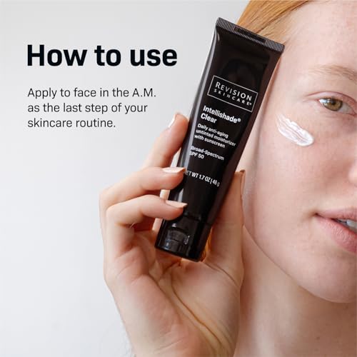 Revision Skincare Intellishade¢ç Clear SPF 50, Anti-Aging Sunscreen for Face, Oil-Free Daily Moisturizer with SPF, Peptides & Vitamin C, Invisible Hydrating Broad-Spectrum Sunscreen, 1.7 oz