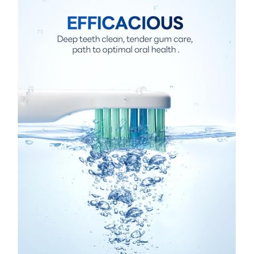 Bymore 8 Replacement Heads Electric Toothbrush for Kids, Ultra Clean Rechargeable Sonic Toothbrush Portable - Sky Blue