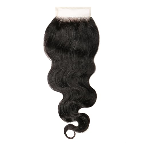 INDIQUE Remix Body Wave Closure - 100% Real Human Hair Wefted Bundles - Remy Extensions from India (14" 4"x4")