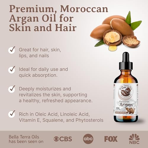 Bella Terra Oils Argan Oil ? 1gallon, Ideal for Hair, Skin, Nails ? 1gallon, Nutrient-Rich, Non-Greasy, Quick Absorbing