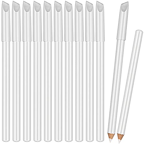 Blulu 12 Pieces White Nail Under Pencil 2-in-1 White Art Whitening Pen French Nail Pencils with Cuticle Pusher for Manicure Supplies Art DIY Design Tool