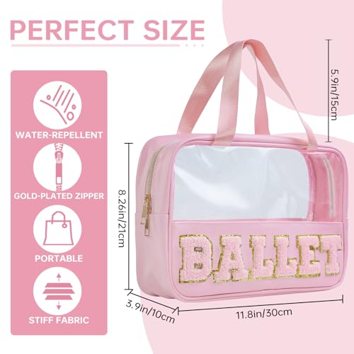 Ballet Bag Preppy Stuff Ballet Gifts Chenille Letter Bags Makeup Cosmetic Bags ballet bags for girls 4-6 Waterproof Organizer Storage Case Gifts for Team Girls Women (STB-FS-BALLET, STB-FS-BALLET)