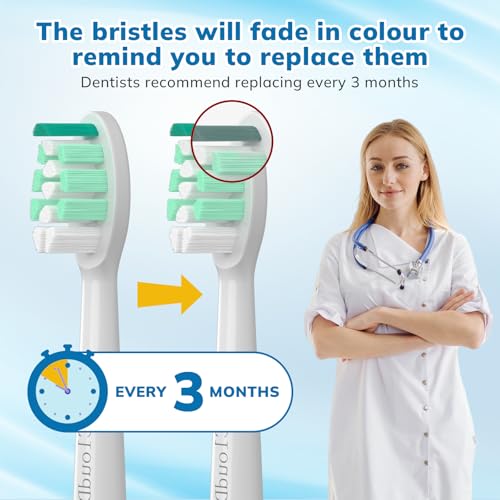 Replacement Toothbrush Heads Compatible with Philips Sonicare£º16 Pack Soft Replacement Electric Brush Head for 4100 5100 6100 HX9023/65 W Optimal Control Snap-on System (White)