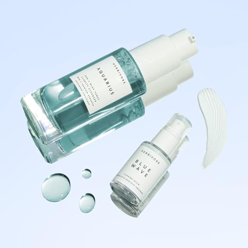 HERBIVORE Blue Besties Duo ? 2-Step Treatment for Acne-Prone Skin, Aquarius Cleanser (50 mL) & Blue Wave Serum (10 mL), Plant-Based, Vegan, Cruelty-Free