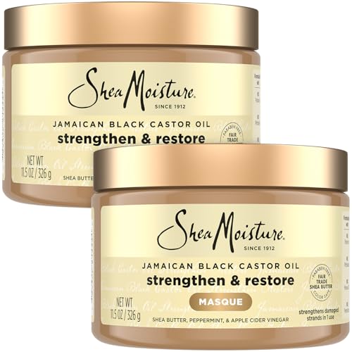 SheaMoisture Curly Hair Products, Jamaican Black Castor Oil Strengthen & Restore Treatment Masque, Paraben Free Moisturizer Hair Mask for Healthy Hair Growth