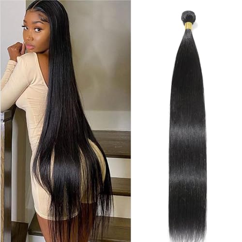 Straight Bundles Human Hair 40 inch 100% Unprocessed Brazilian Straight Hair Bundles 12A Remy Virgin Retain the Intact Cuticle, Long Lifespan