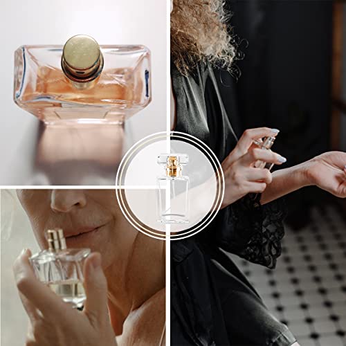 Glass Perfume Bottle Empty Refillable 8Pack Clear Travel Perfume Spray Atomizer Bottle 30ml Perfume Fine Mist Spray Bottle Perfume Bottle Atomizer Container with Spray Applicator (30ml Square, Clear