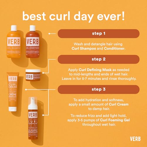 VERB Curl Shampoo + Conditioner Duo - Cleanse and Smooth - Frizz Control + Definition- Vegan, No Parabens or Harmful Sulfates