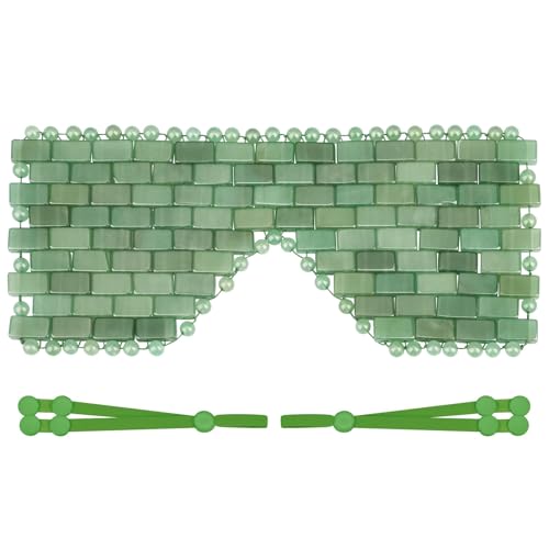 ideayard Jade Eye Mask Cooling Facial Mask 100% All Natural Adventurine Quartz Eliminate Wrinkles, Puffiness & Migraine Relief Mask