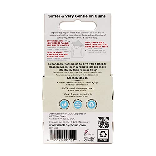 RADIUS Dental Floss, Sponge Floss, Clove Cardamom, 55 Yards, Vegan & Non-Toxic Oral Care Designed to Help Fight Plaque, Pack of 6