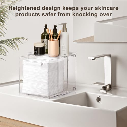 Disposable Facial Towels Storage Box - Acrylic Container Compatible With Clean Skin Club Clean Towel XL - Wall-Mounted Makeup Organizer With Drawer (Excluding Facial Towels)