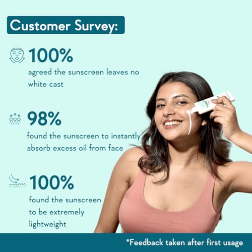 WishCare 5% Niacinamide Oil Balance Fluid Sunscreen SPF 50 PA++++ - Lightweight Matte Sunscreen SPF 50 for Oily Skin & No White Cast 50g