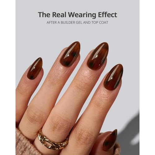 BTArtboxnails SOFTCOATTIPS Press On Nails - Tortoiseshell Almond Press On Nails Short, 96Pcs Salon Quality Soak Off Soft Gel Nail Tips in 16 Sizes