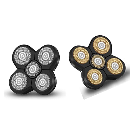 Roziapro Replacement Shaver Head Blade Cutters 5D Floating Shaving Waterproof Electric Razor (Gold & Grey)
