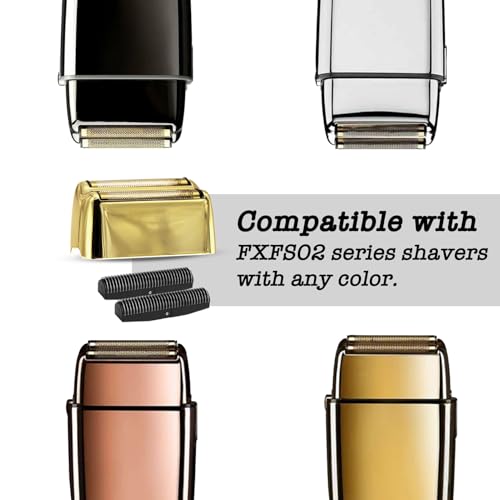 3Pack Golden Pro Replacement Foil and Cutters for Babylis FXFS02 Series MetalFX Double Foil Shavers