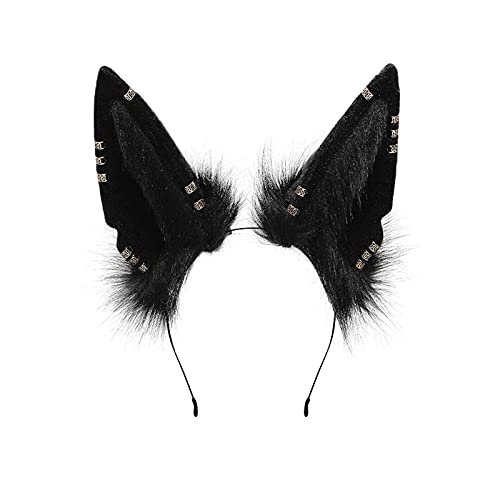 Fxaelian Animal Fox Cat Dog Ears Headband Halloween Cosplay Hairband