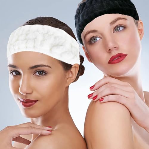 LAPOHI 3 Pack Modern Microfiber Facial Headbands for Washing Face, Makeup & Spa - Skincare & Towel Headbands for Women & Girls
