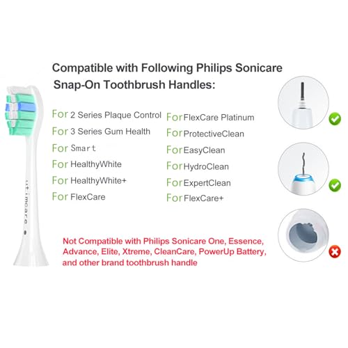 Replacement Toothbrush Heads Compatible with Philips Sonicare Electric Toothbrush, 10 Pack, Refills