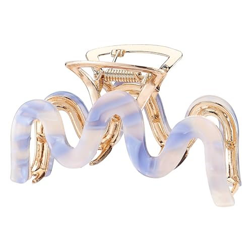 Metal Hair Clips, Cellulose Acetate Leopard Print Claw Clips for Women Large Tortoise Shell Non-Slip Catch Barrette Jaw Clamp Styling Clamps Accessories for Curly, Thick Hair (2 Pack)