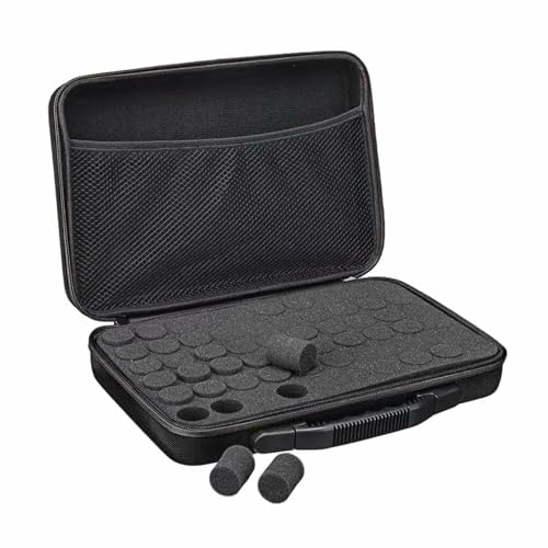 Essential Oil Storage Organizer,60 Bottle EVA Essential Oil Case Essential Oils Box,Essential Oil Storage Carrying Case Holds 5ml- 15ml For Doterra & Young Living,Come with Labels & Bottle (Black)