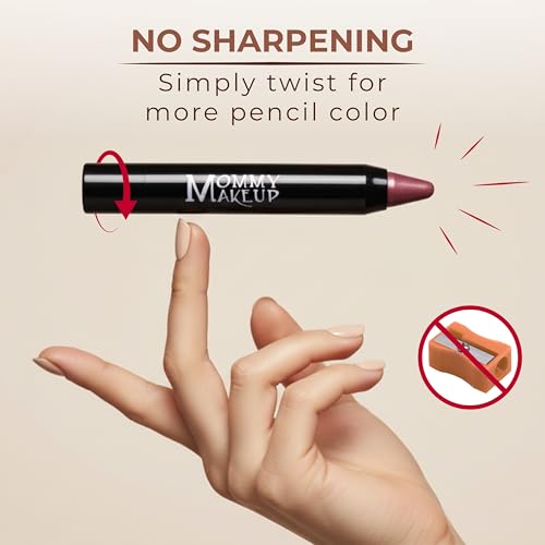 Mommy Makeup Triple Sticks Lipstick, Cream Blush & Treatment All-In-One with Shea & Cocoa Butter - Soft & Creamy Moisturizing Lip Crayon For Lips & Cheeks (Bare Babe)