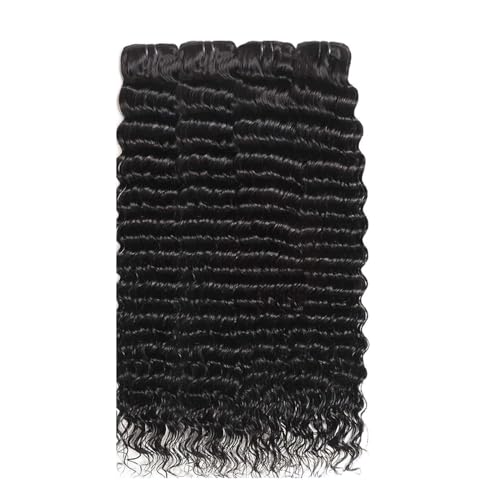 Bundles Human Hair 12A Brazilian Virgin Human Hair Wet and Wavy Bundles 22 24 26 28 Inch 100% Unprocessed Deep Curly Weave Human Hair Extensions Natural Black