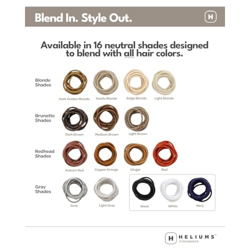Heliums Small Hair Ties - Beige Blonde - No Damage Mini 1 Inch Reusable 2mm Elastics for Thin Hair and Kids, Neutral Ponytail Holders - 48 Count