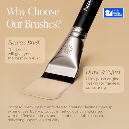 Korean Piccasso Brush FB11 Spatula Brush ? Professional Foundation Brush for Liquid Makeup, Flat and Soft Bristles for Seamless Application, Ideal for Liquid Foundation and Cream Face Makeup