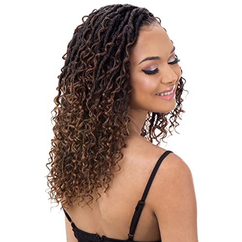 FREETRESS BRAIDS Crochet Braids Boho Hippie Loc 12 inches (3-pack, 1B)