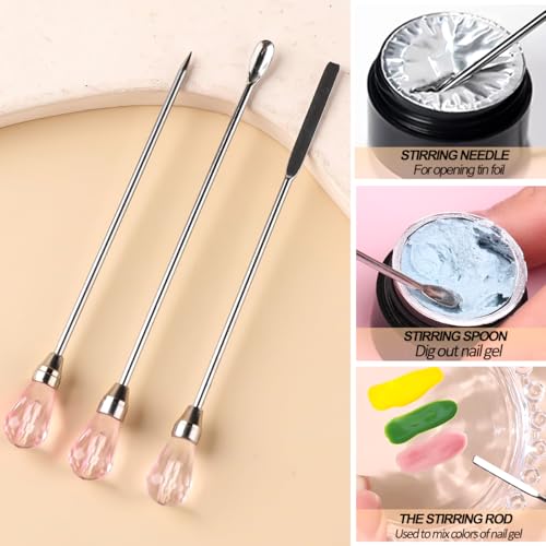 100Pcs/Box Nail Art Sponge for Ombre,Soft Nail Sponges with Grabbing Pen,Gradient Effect Painting Gel Halo Dyeing Tool Brush,Round Glass Palette Mixing Rod for Blooming Nails, Aura Nail,Manicure Salon