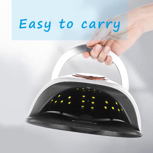 W&H UV LED Nail Dryer 168W Faster Gel Nail Curing Lamp for Gel Polish and Regular Polish Professional Machine Pedicure Manicure Fingernail and Toenail Nail (White 168W)