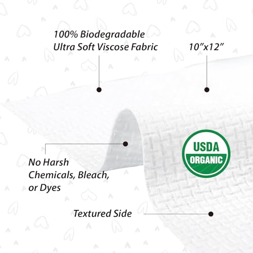 Disposable Face Towels, Biodegradable Facial Towels Clean Face Towels XL, Super Soft and Thick, Makeup Remover Dry Wipes, Face Cloths for Sensitive Skin, 10"¡¿12" 50 Count