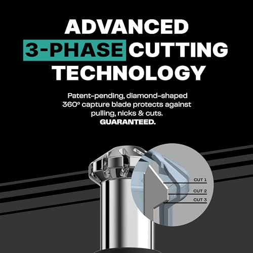 Conair Men Ear, Nose and Eyebrow Trimmer, Patented 360¡Æ Bevel Blade for No Pulls, Nicks or Cuts Guaranteed, Nose Hair Trimmer for Men, Non-Slip Grip, 5-Piece Kit with Travel Case