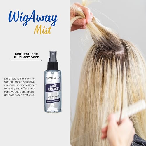 Walker Tape Lace Release Spray - Fast Release Tape in Extension Remover & Wig Glue Remover for Delicate Mesh Systems - Gentle Wig Glue Remover Spray - Effective Lace Adhesive Remover for Skin (4 oz)