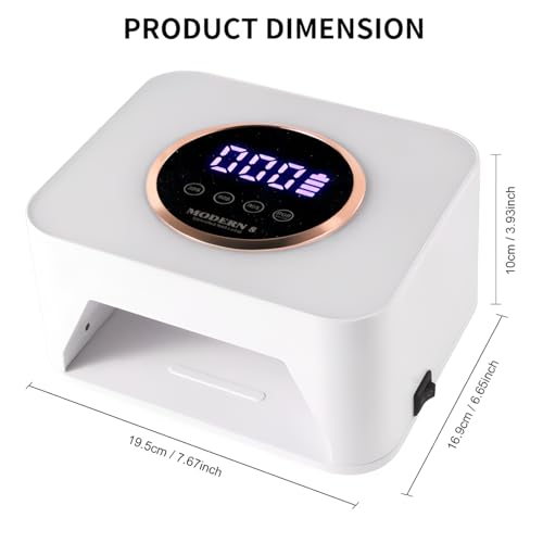 UV Nail Lamp, UV Light for Gel Nails, Cordles Rechargeable LED Nail Lamp with 3 Timer Setting, Touch Control & Auto Sensor, Fast Nail Light Curing Lamp for Salon & Home