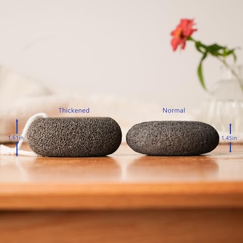 Extra Thick Pumice Stone for Feet and Hands ? Ergonomic, Durable Natural Foot File ? Gray, 3.9x2.8x1.6 in ? Ideal for Cracked Heel Treatment,Callus Remover for feet&Dead Skin Exfoliation